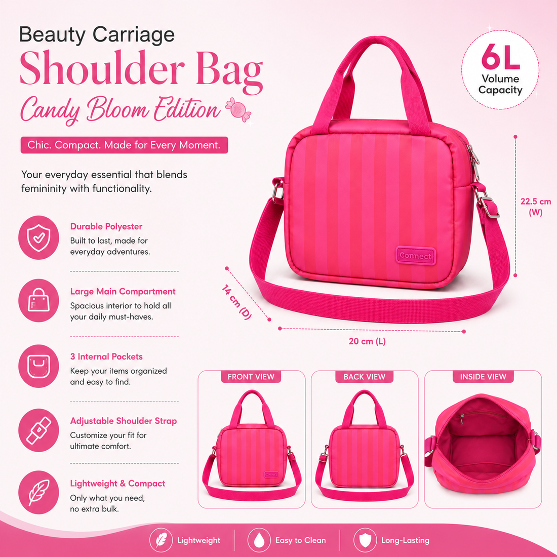 Beauty Carriage Shoulder Bag - Candy Bloom