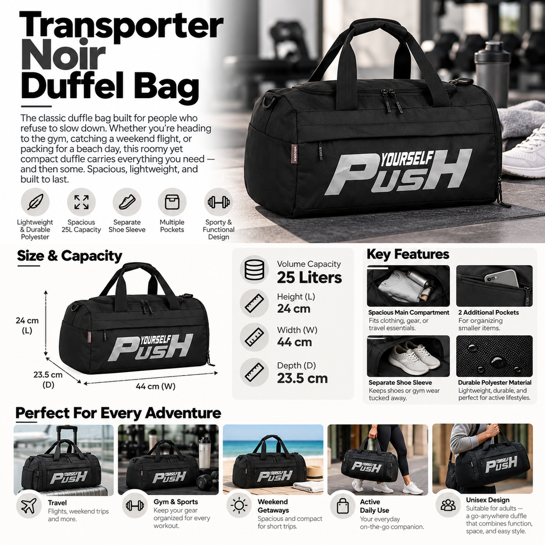 Transporter Duffle - Noir